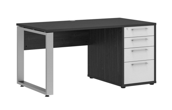Schreibtisch - Ash oak - weiß Hochglanz-2130200_02-1