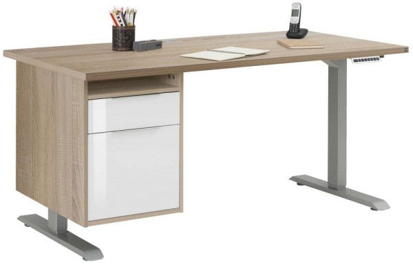 Schreibtisch mit Motor - Eiche Sonoma _ Platingrau - 150cm-2130114_01-1